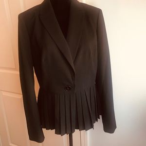 Adrianna Papell Black Pleated Jacket Size 14
